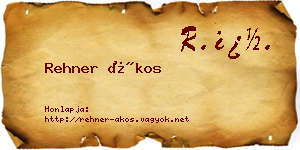 Rehner Ákos névjegykártya